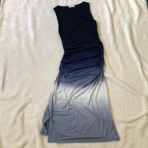 Athleta ruched blue ombré dress